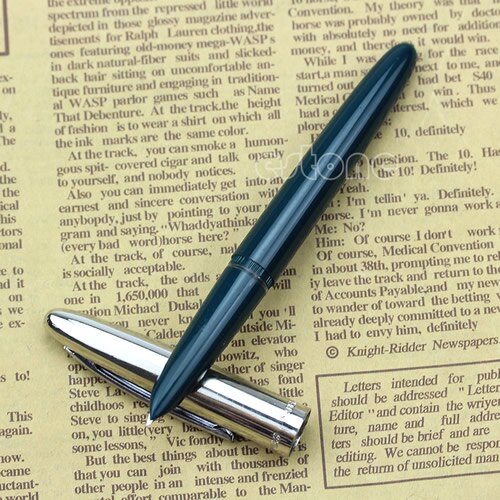 Classic Vintage Style Fountain Pen Hero 366 Black Fully Hooded Fine Nib: 01