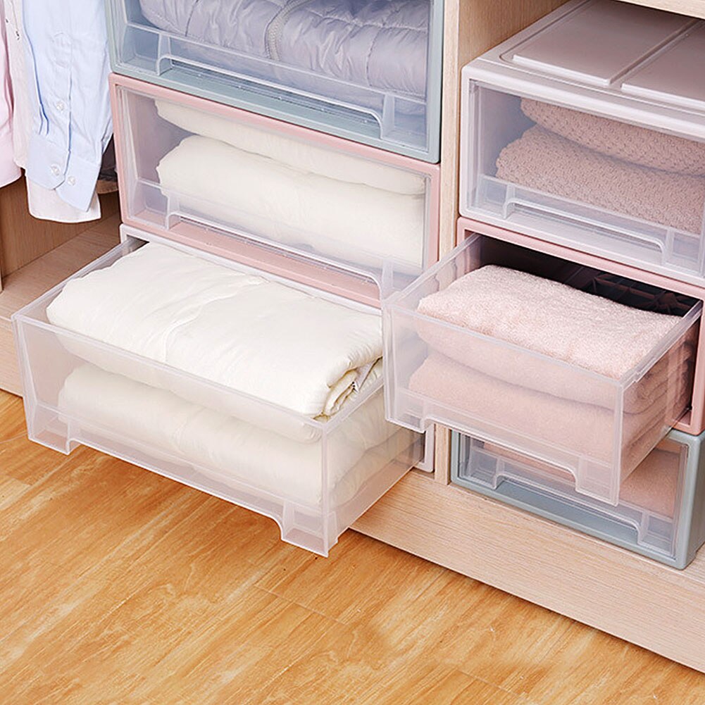 Plastic Drawer Type Clothes Storage Box Quilt Clothes Underwear Organizer Dust Cabinet Storage Container Household Storage