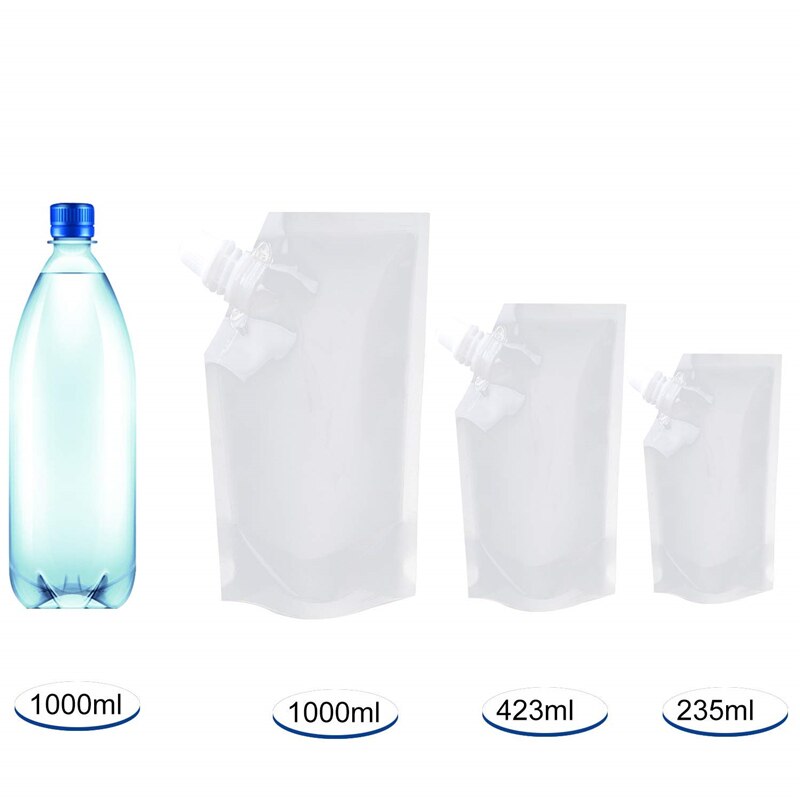 20pcs Plastic Herbruikbare Liquor Pouch Clear Zware Drankjes Kolven Camoufleerbare Drinken Kolven Cruise Zakken Kit met Trechter