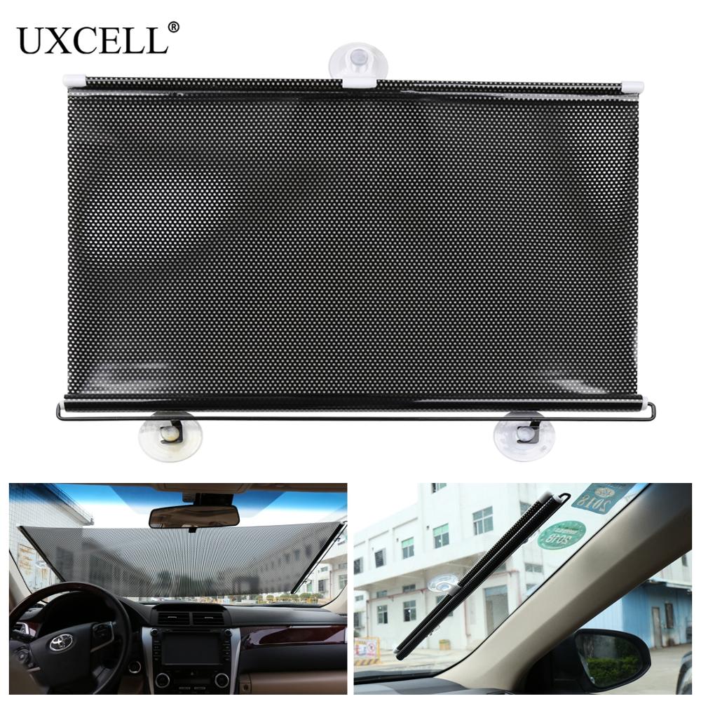 Uxcell Retractable Car Auto Window Sun Shade Visor Windshield Roller Blind 50cm x 125cm Sun UV Side Window Curtain