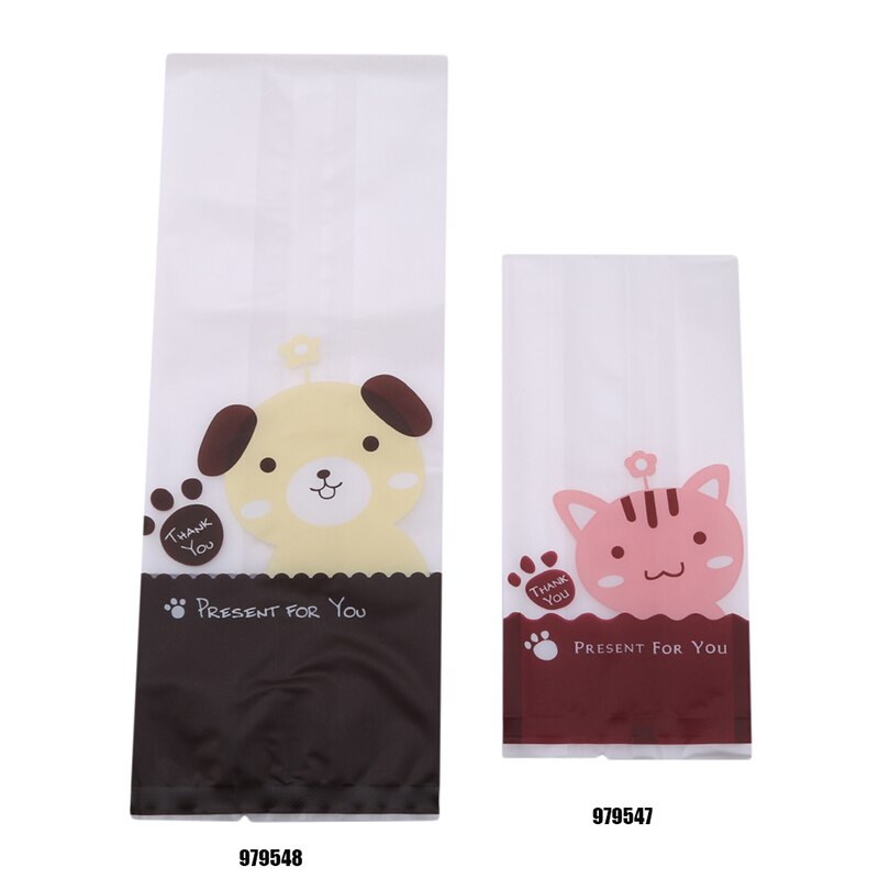 50Pcs/pack Cute Dog Cat Pattern Biscuit Cookie Bag Baking Packs Sac Plastique Plastic Packaging For Cookies Bolsas De Regalo