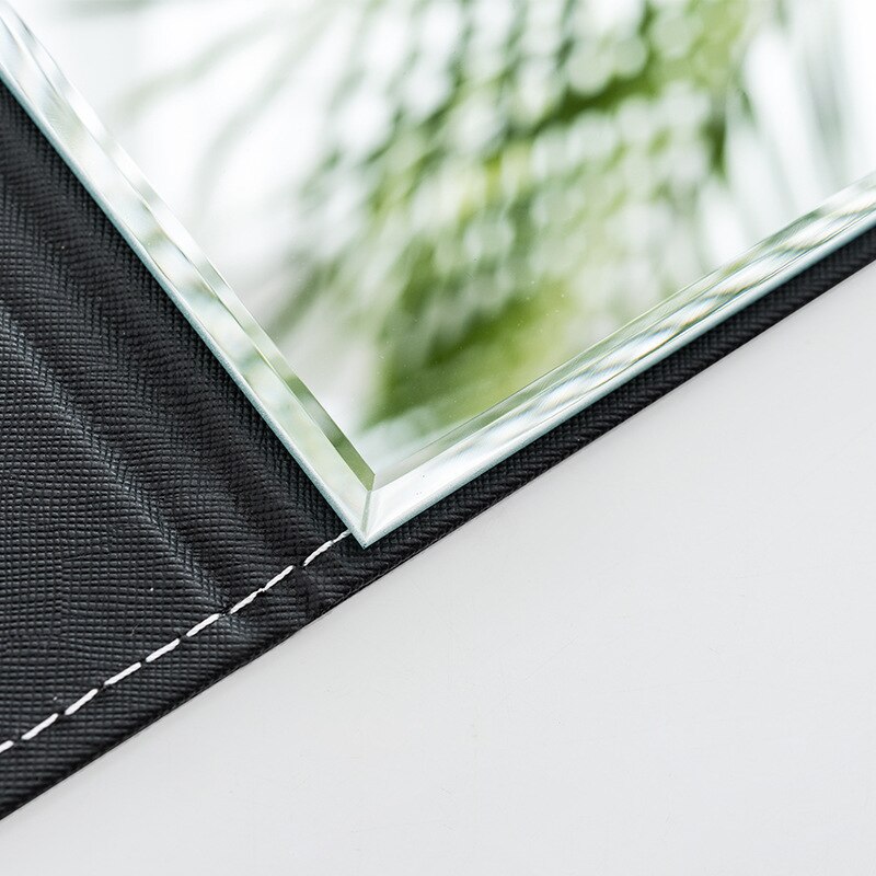 HD Soild Rectangle Desktop Makeup Mirror Removable Portable Folding PU Simple Cosmetic Mirror Vanity Mirror Make Up Tool