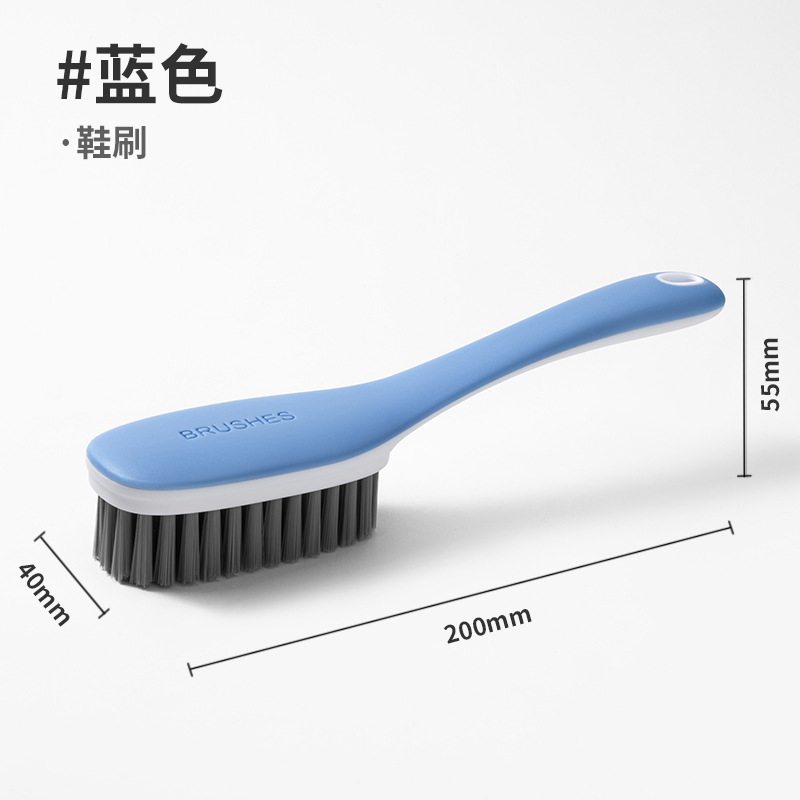 Laundry Stain Brush with 2X Shoe Scrubbing and Ergonomic Grip Multi Purpose Cleaning Tool for Fabric Clothes Bathroom Supplies: Blue