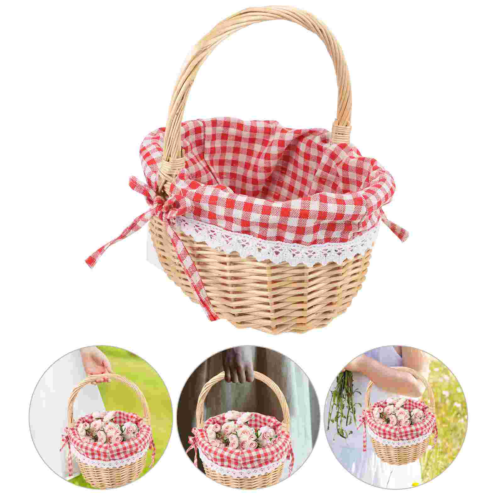 Wicker Rattan Basket Handmade Storage Bins Food Containers Bread Holder Fruit Vegetable Box Storage Solution