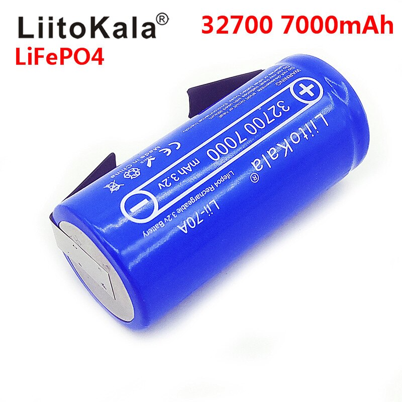 LiitoKala 3.2V 32700 7000mAh 6500mAh LiFePO4 Batterij 35A Continue Afvoer Maximale 55A High power batterij + nikkel lakens