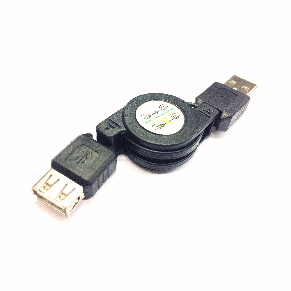 Man-vrouw Extension Extend USB Intrekbare Cord Kabel voor Laptop Computer