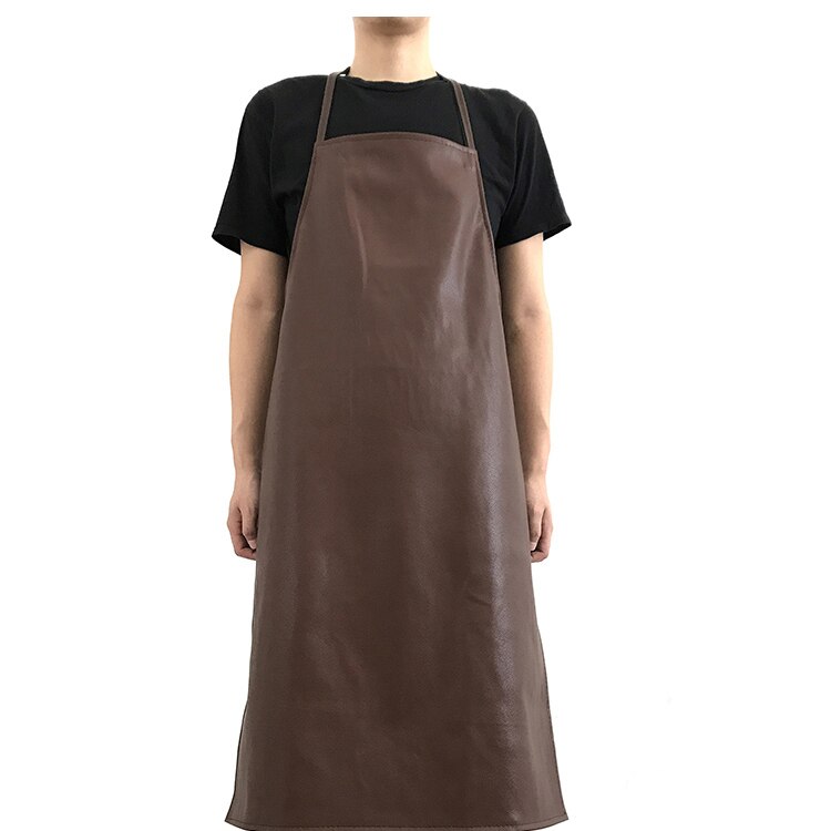 Waterproof Oil-proof Aprons Leather Bib Apron Labor Working Protective Clothing For Canteen Kitchen Restaurants Length 95cm: Coffee