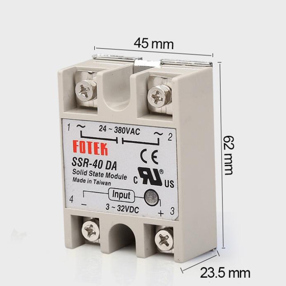 SSR40DA SSR-40DA Manufacturer 40A ssr relay,input 3-32VDC output 24-380VAC DC Control AC Power