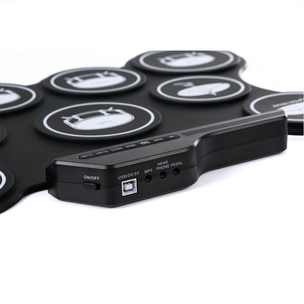 Portable Digital USB 7/9 Pads Roll Up Drum Electronic Drum Set Silicone Electric Drum Pad Kit With DrumSticks Foot Pedal