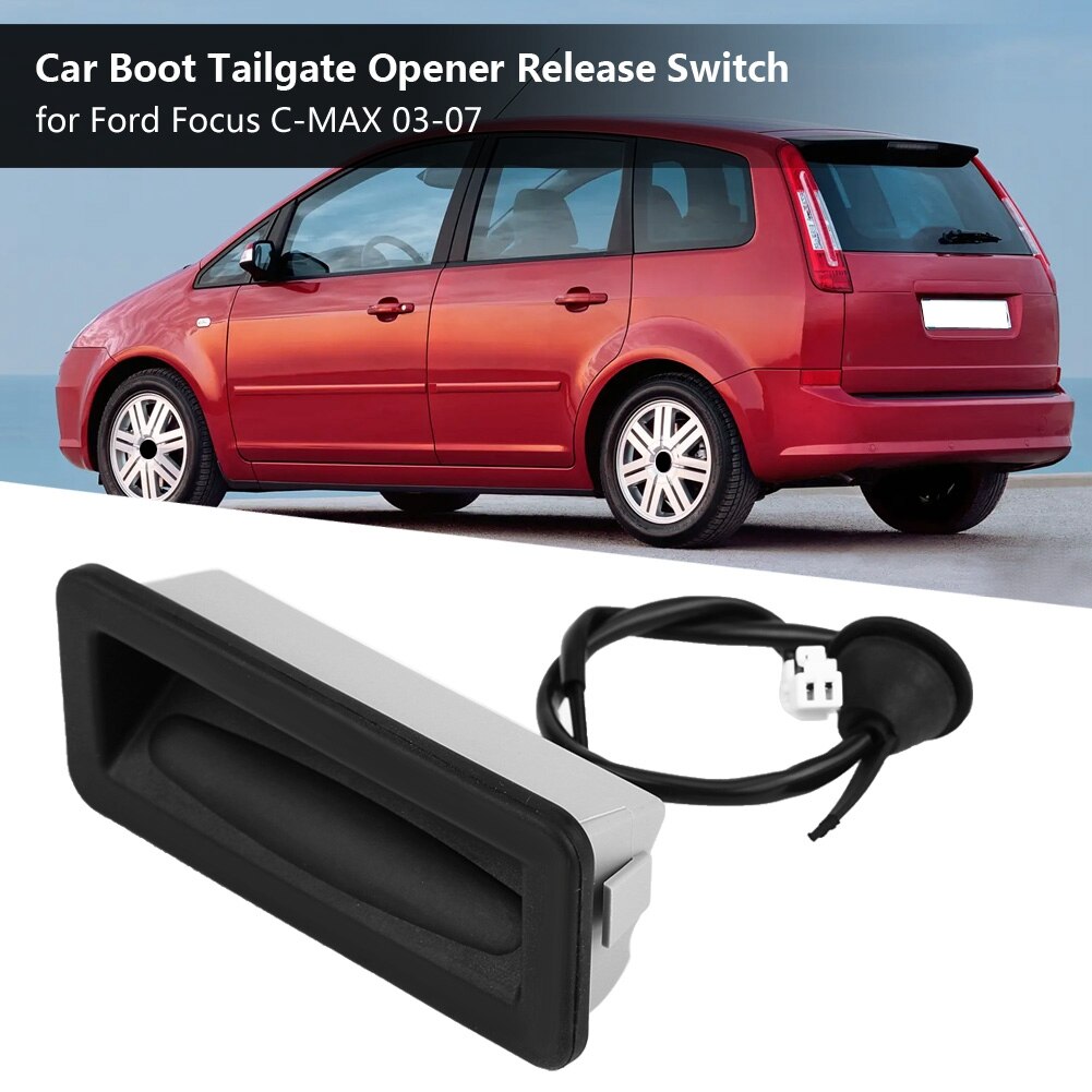 Maletero de coche de material ABS de 3M5119B514AC, abridor de puerta trasera negro, interruptor de liberación para Ford Focus C-MAX 03-07, 1 Uds.