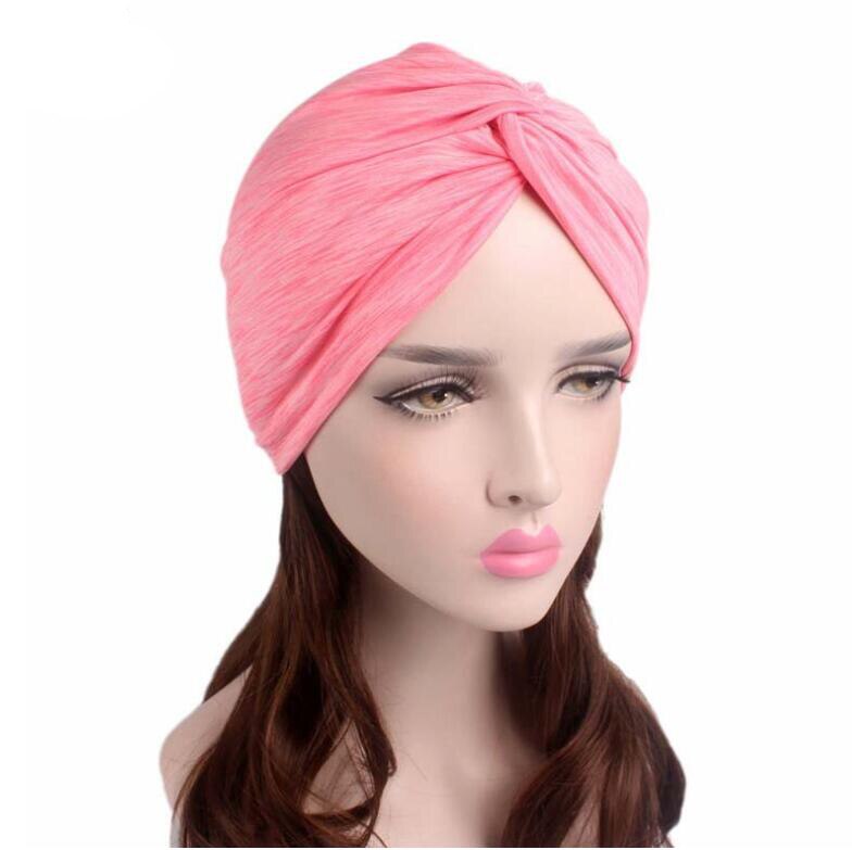 Vrouwen elastische twist tulband hoeden indiase hoeden yoga petten sport hoofddoek hoofdbanden vrouwen mutsen dames chemo pet