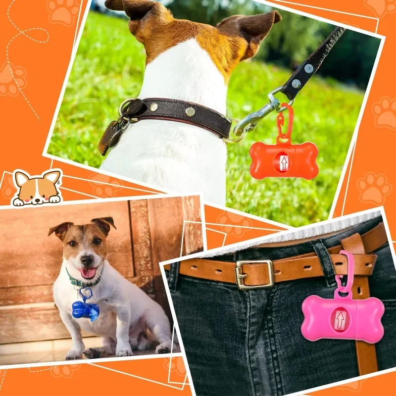 Sac de merde de chien distributeurs en forme d'os avec sacs de déchets pour animaux de compagnie sacs de déchets de chien sacs de merde sur un rouleau sac de merde de nettoyage