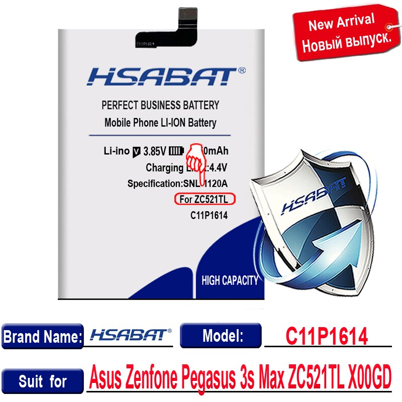Hsabat 6250 mah c11p1614 bateria para asus zenfone peg asus 3s max zc521tl x00gd