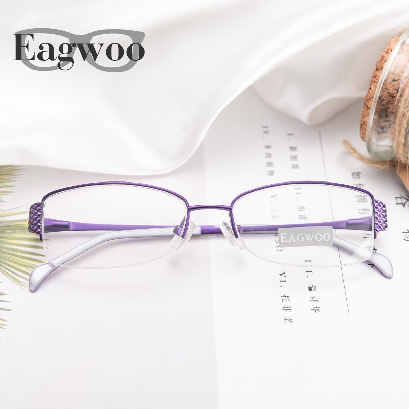 Women Semi Frame Eyeglasses Prescription Optical Frame Spring Temple Spectacle Small Face Suitable Glasses9157