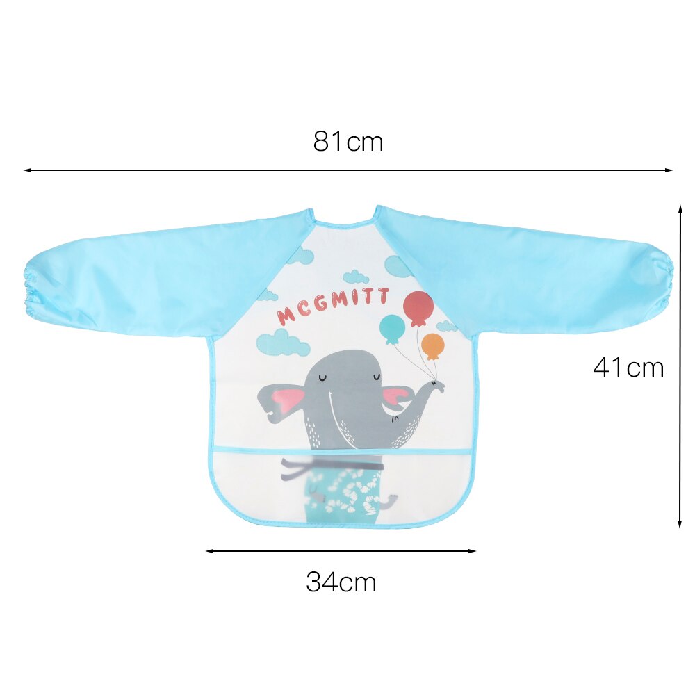 TYRY HU de dibujos animados bebé babero Slabbetjes EVA impermeable almuerzo Baberos para comer... Lange Mouwen lindo niños alimentación delantal Bandana: BIB004-01
