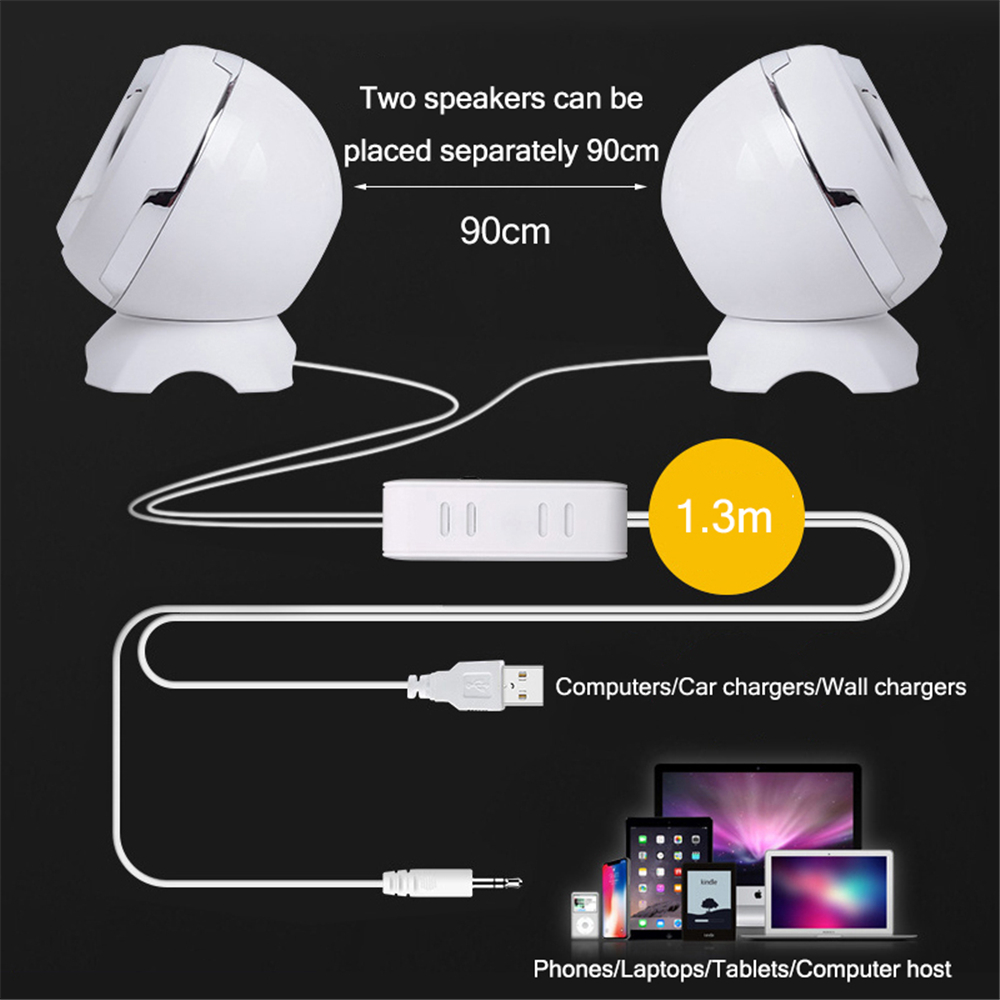 Bedrade Boekenplank Computer Speakers Bodem Diafragma Bas Hoorns Voor Laptop Desktop 6W Krachtige Luidspreker Usb Aux Audio Versterker