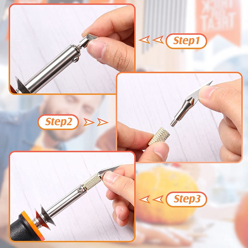 30Pcs Knife Cutting Tool Heated Knife Stencil Cutter With Metal Stand For Carving Multipurpose Plastic Vinyl US Plug