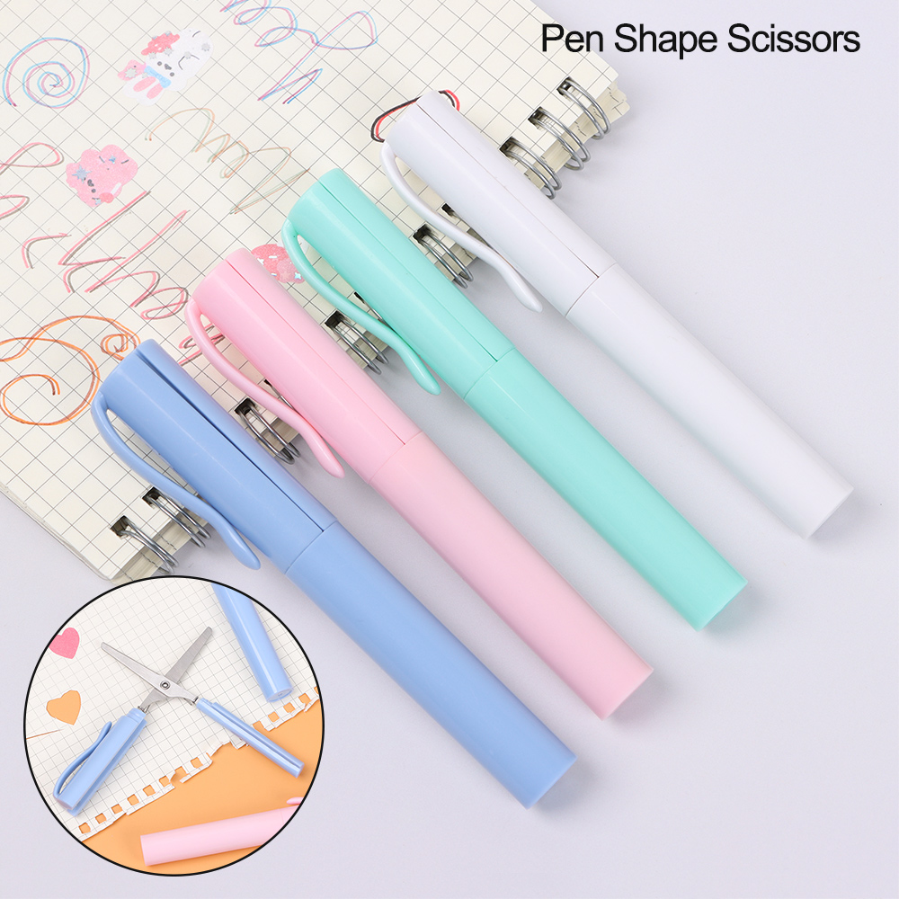 1Pc Kreative Stift bilden Schere Kawaii Multifunktions Falten Schere DIY Tragbare Papier-Schneiden Kunst Werkzeug Schule Büro Liefert
