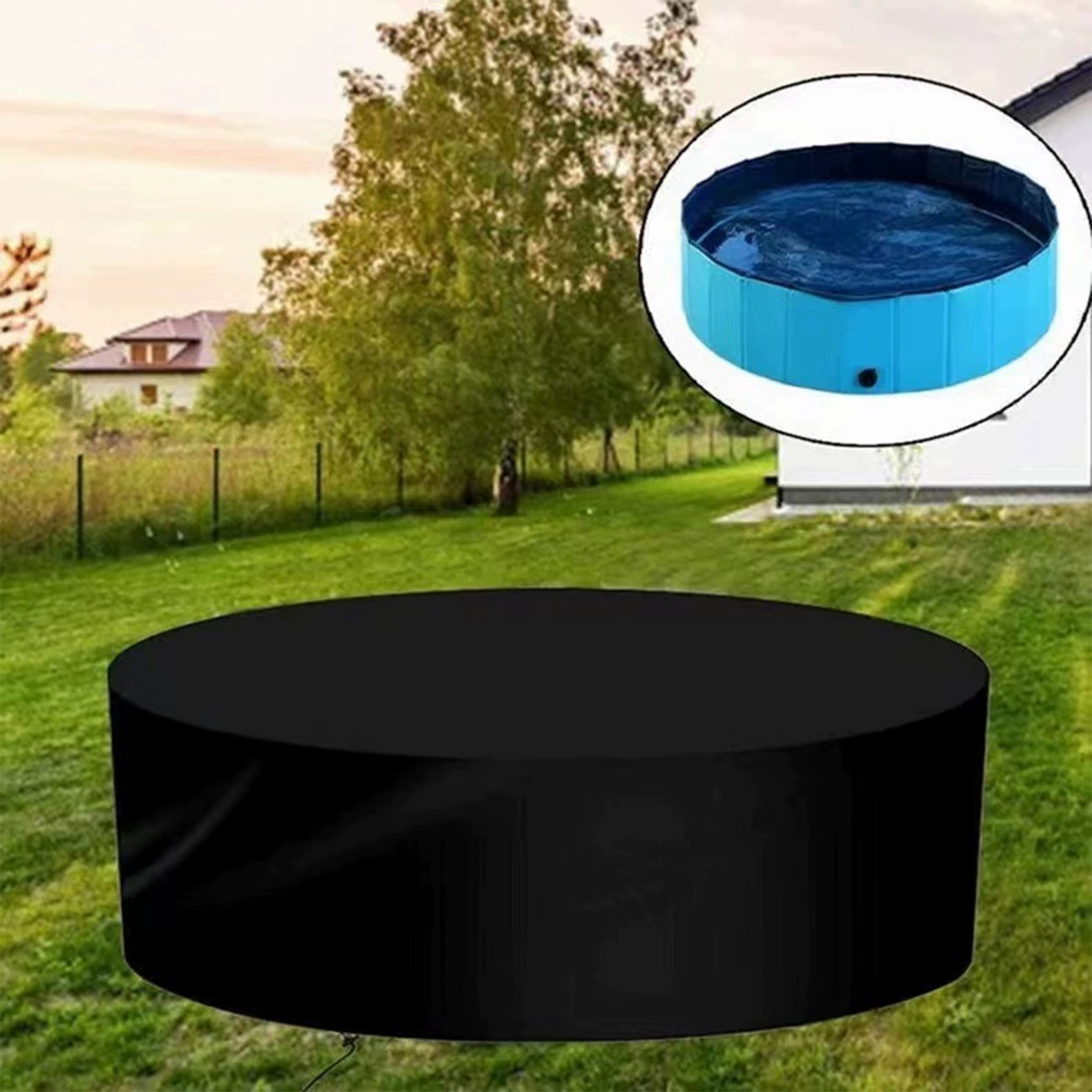6ft Round Swimming Pool Covers For Above Ground Pools Tub Cover Solar Covers Heavy Duty Tear Resistant Pool Cover: Default Title