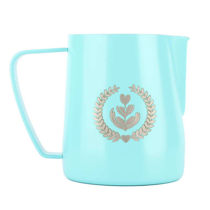 600ml Multi-Purpose Coffee Frothing Cup Stainless Steel Pointed Mouth Milk Froth Mug for Home: Mint Green