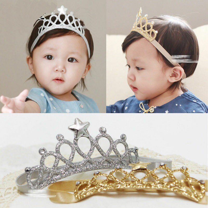 Pudcoco-tocados de corona diademas para niños, lazo para niñas, accesorios para el cabello