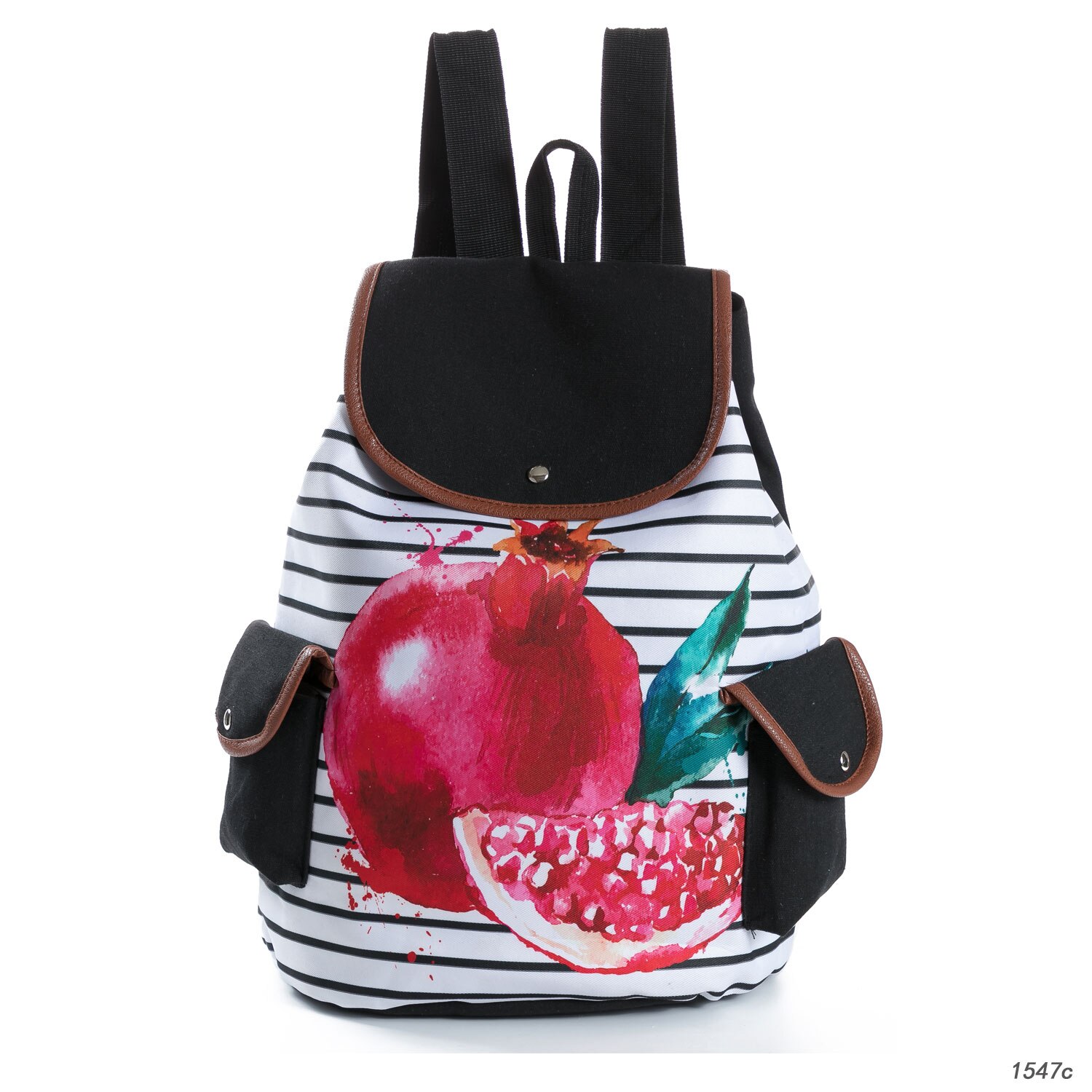 Mochila de lona con estampado Floral Retro Miyahouse para adolescentes, mochila escolar con de mariposa a rayas, mochila de viaje para niñas: 1547c
