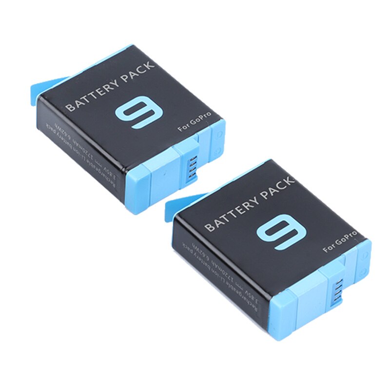 For gopro hero 9 svart tokanals batterilader lcd-skjerm type c ladekabel for gopro 9 tilbehør: 2 batterier