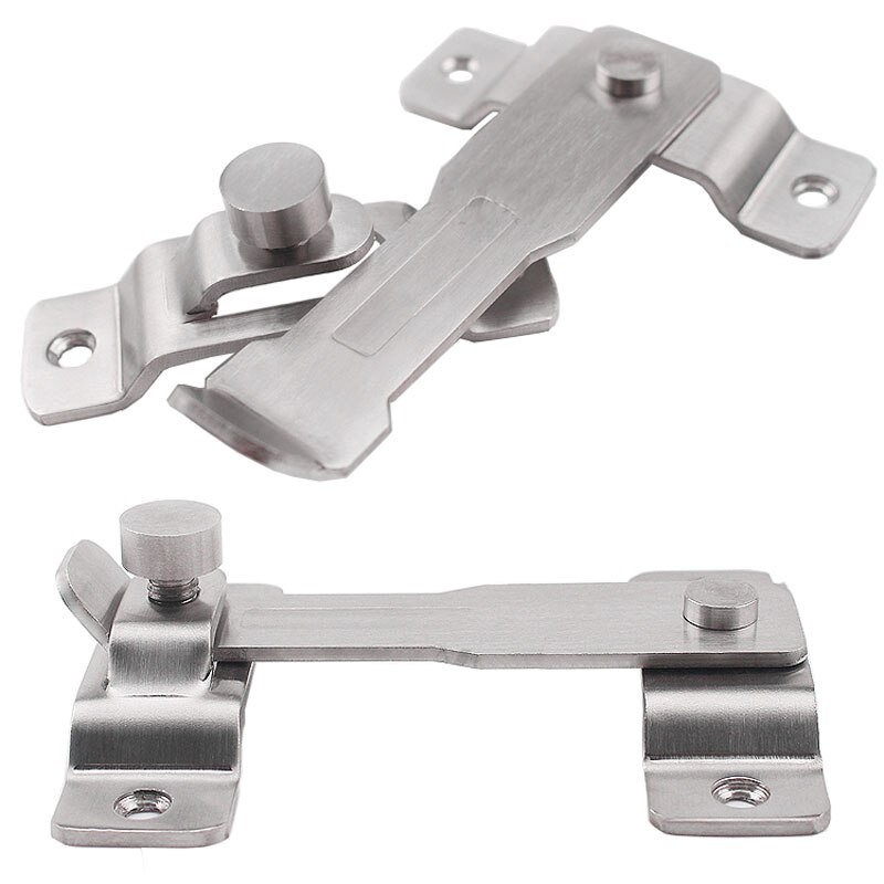 Perno de puerta de madera antirrobo de acero inoxidable, hebilla de bloqueo de cadena de seguridad, Pestillos de gabinete de muebles de ventana de hogar de Hotel, ferretería con broche