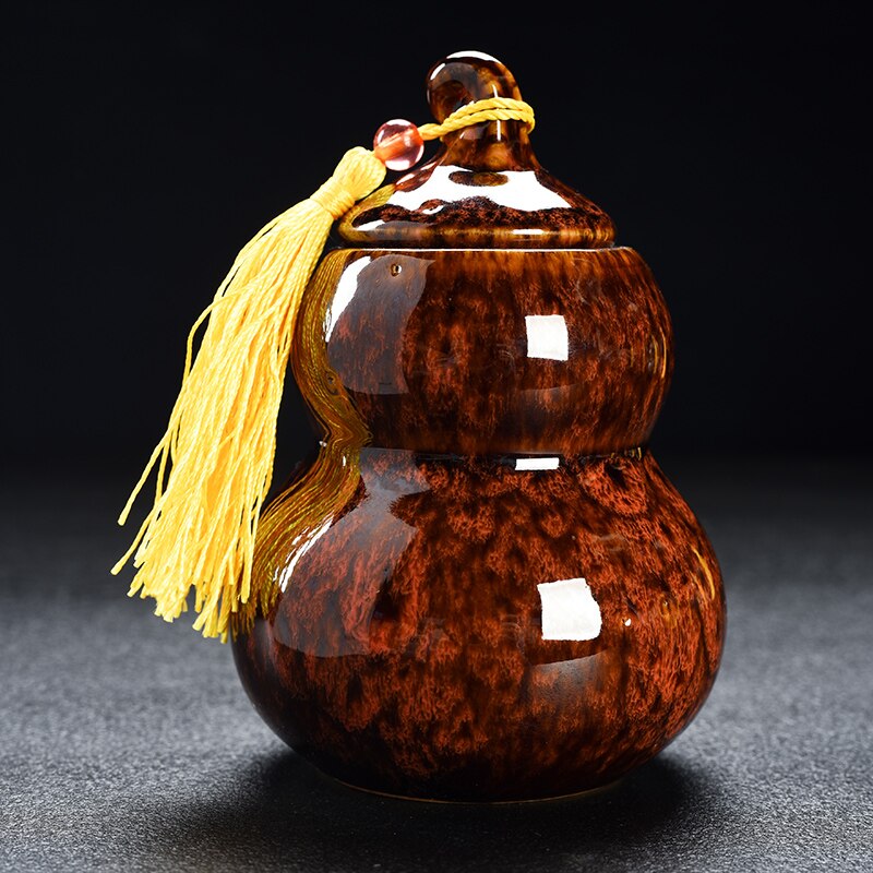 Gourd Pet Urn - Pets buried in ceramic tank urns Ceramics: green