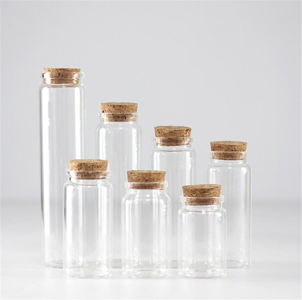 24 Stks/partij Diy Glazen Flessen Wens Kurk Ambachten Potten Kurk 37Mm Diameter Transparante Lege Glazen Flessen