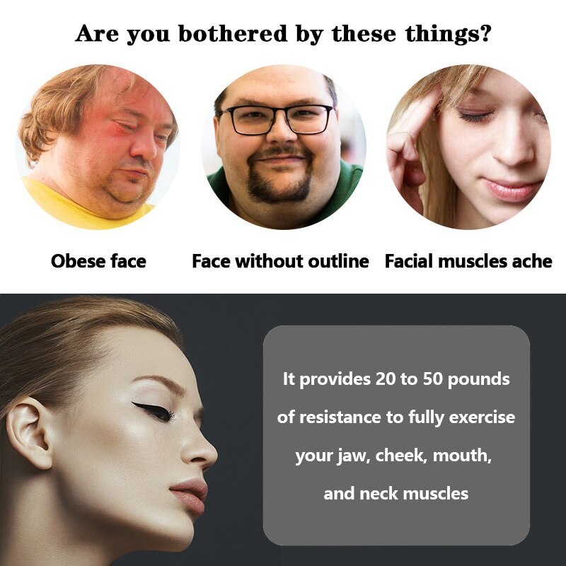 Simulator for Cheekbones Jaw Exerciser Jawline Jawzrsize Trainer Exercise Ball Jawliner Jawrsize Line Chew Ball Workout Muscle