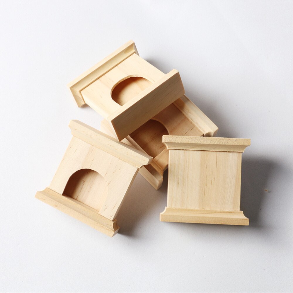 Mini Natural Solid Wood Fireplace Photograph Model Adornment Miniature Toy House Accessories