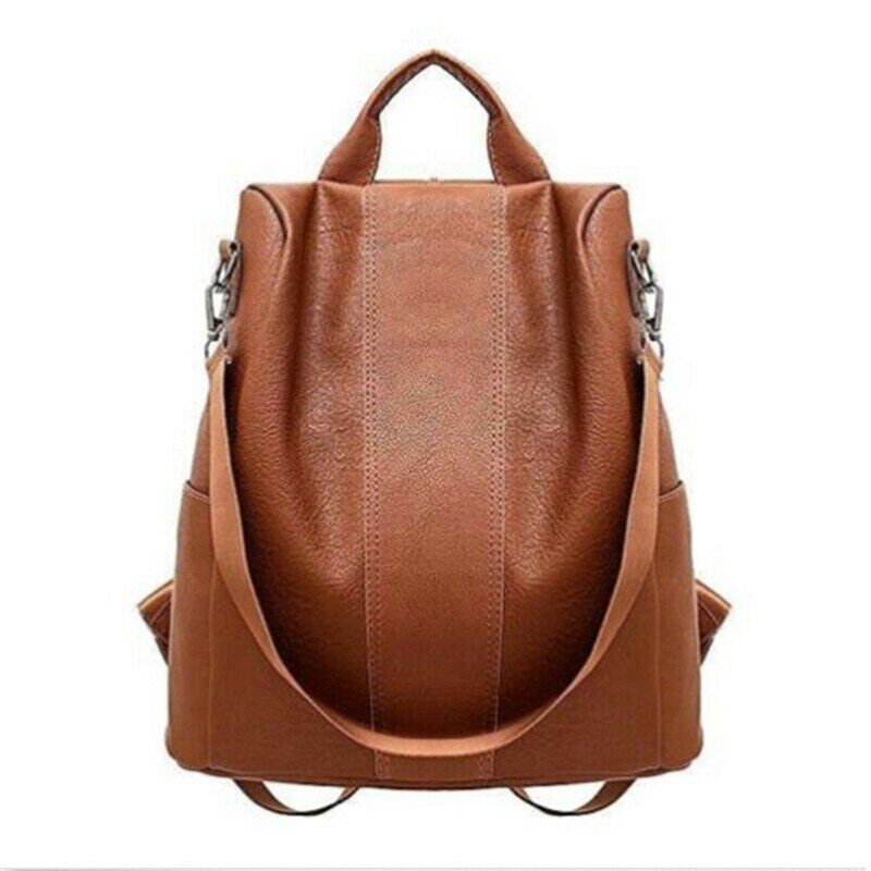 Frauen Tasche Weibliche Rucksack Klassische PU Leder Anti-Diebstahl Schwarz Braun Farbe Rucksack Schulter Tasche