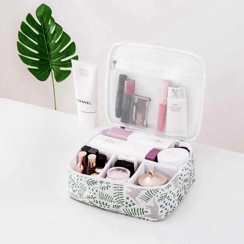 Kvinder rejser stor kosmetiktaske tegneserie flamingofunktion makeuptaske bagagerumslynlås makeup arrangør opbevaringstaske toiletartikler: 2