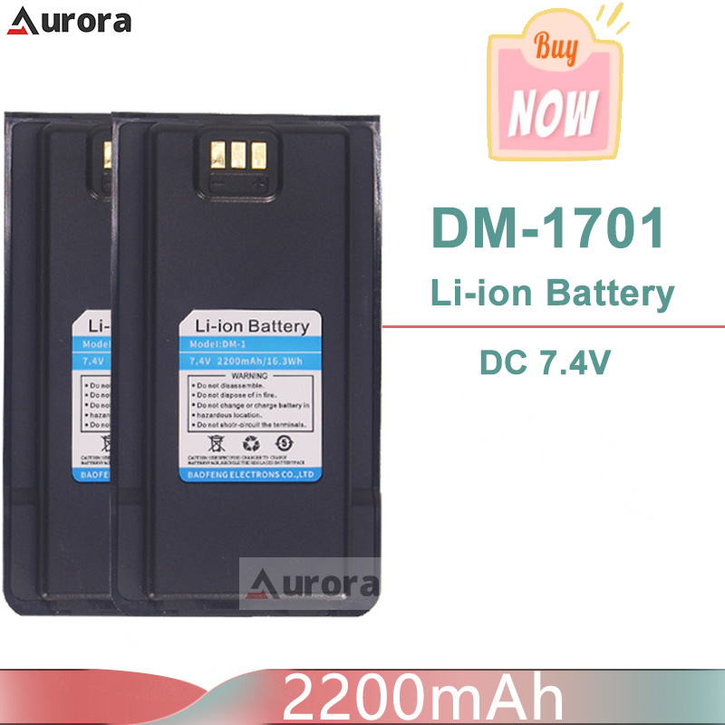 Baofeng DM-1701 Li-ion Battery DC 7.4V 2200mah 16.3Wh Original DM-1 Rechargeable Battery Pack With Belt Clip Replacements Radios: Red