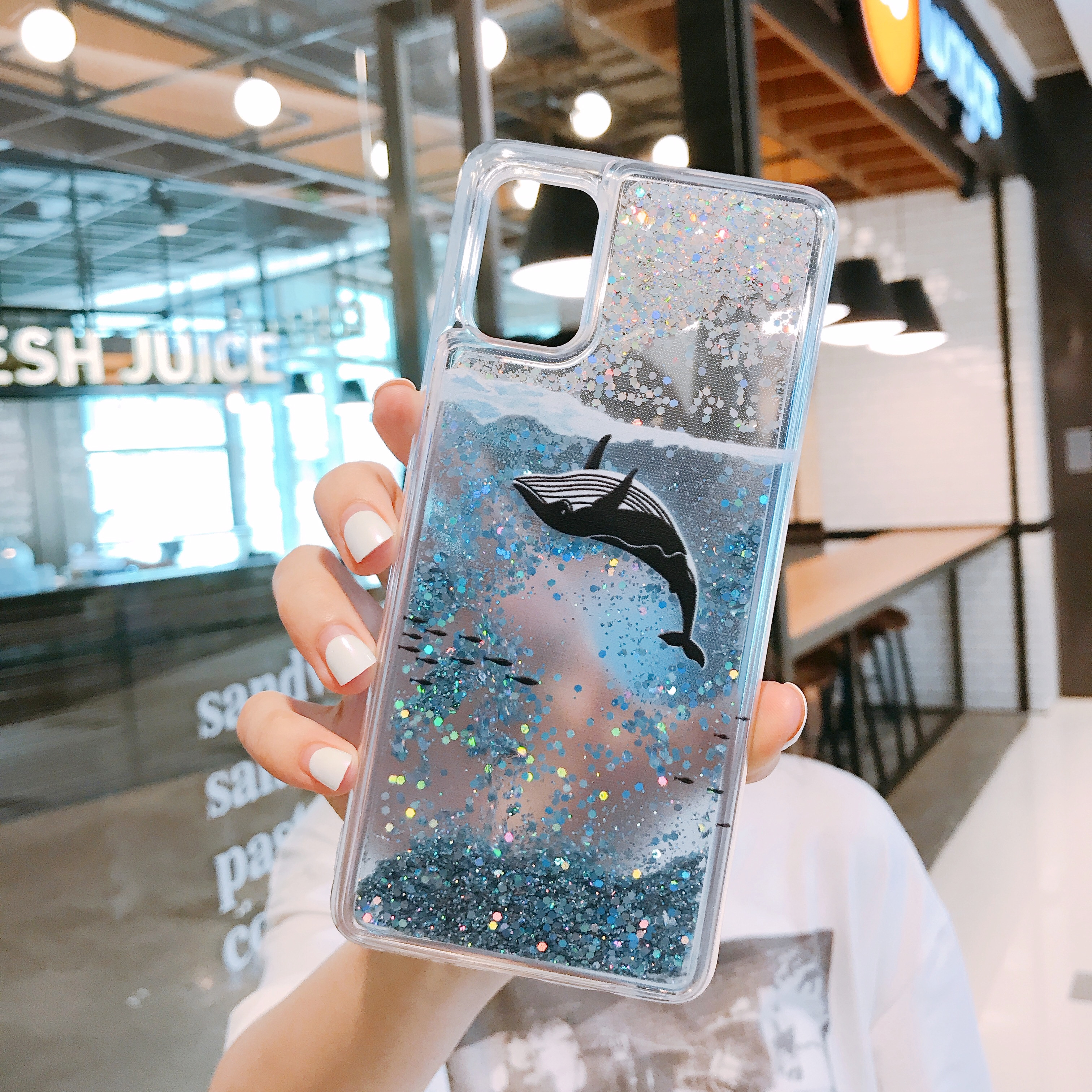 Se 11Pro Max Case Dynamische Liquid Quicksand Moving Star Glitter Dolfijn Walvis Telefoon Case Voor Iphone 6 6S 7 8 Plus X Xr 11