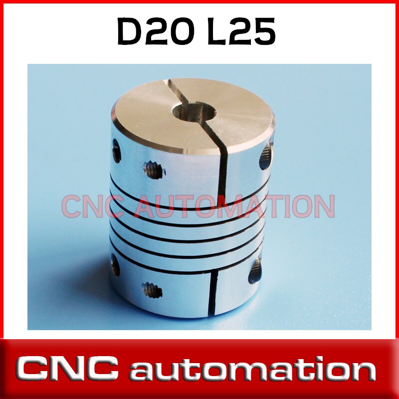 5pcs Aluminium CNC shaft couplings OD20mm*25mm flexible coupler stepper motor Engraving Machine 4 5 6 7 8 6.35mm .25" 1/4 inch
