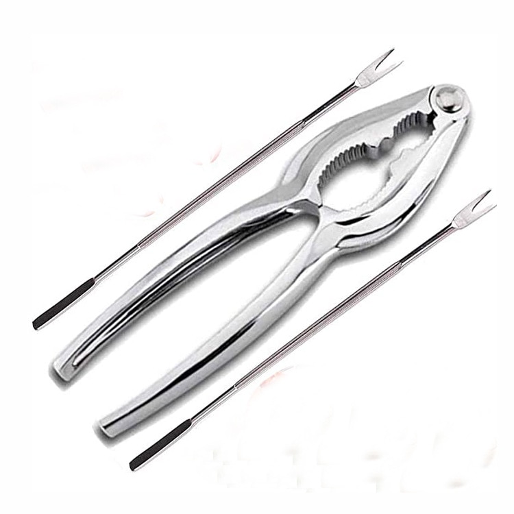 Juego de 3 unids/set de acero inoxidable con forma de cangrejo, herramientas para mariscos, Cracker, pinzas, aguja, tenedor, tuerca