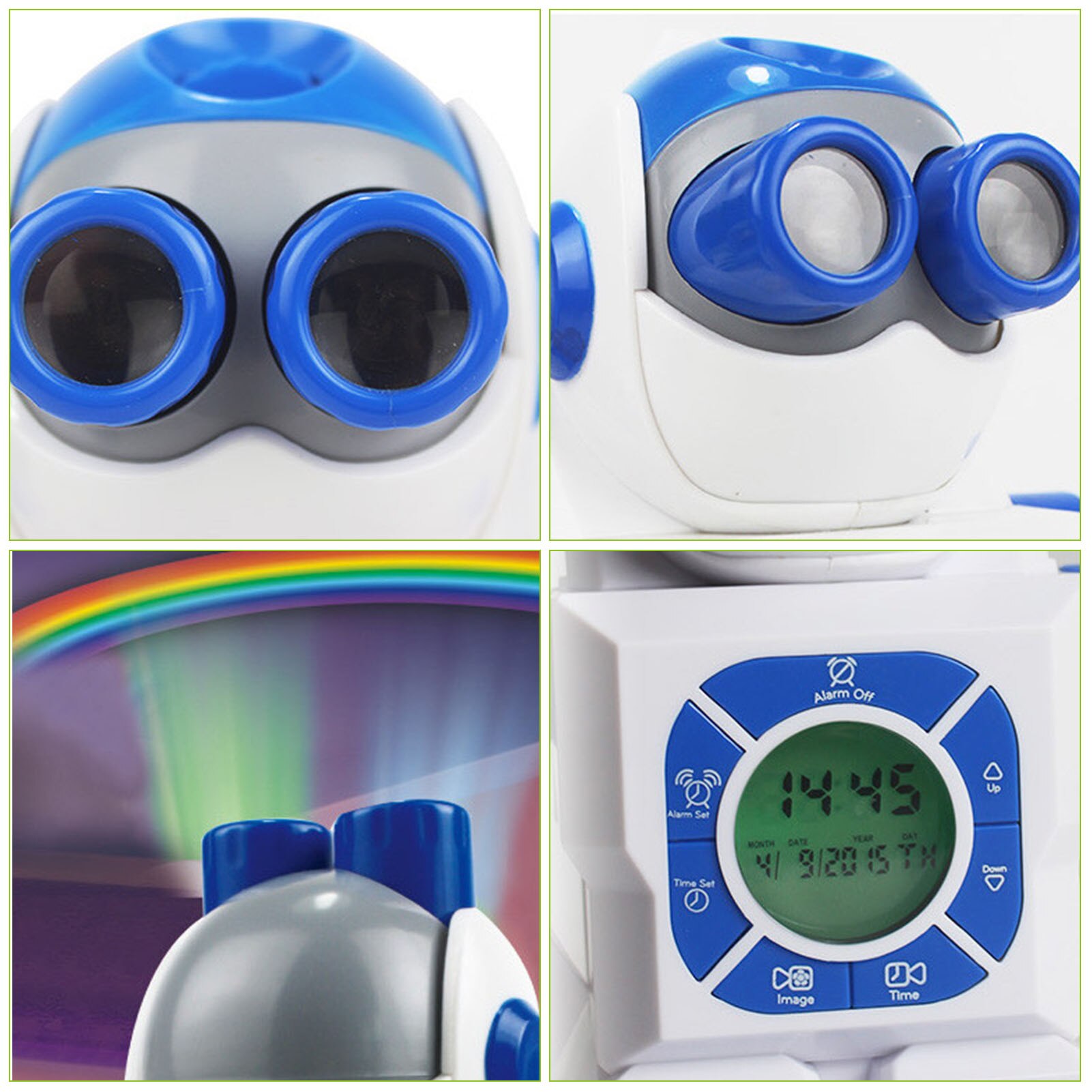 Creatieve Ruimte Robot Projectie Wekker Kinderen Nachtkastje Wekker Vroege Up Timer Baby Time Management Speelgoed