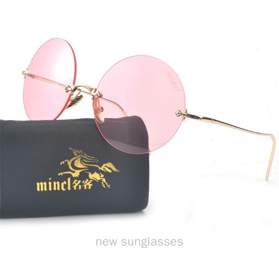 Gafas de sol redondas sin marco para mujer, de , de lujo, de , ópticamente transparentes, gafas de sol para hombres y mujeres, sombra NX