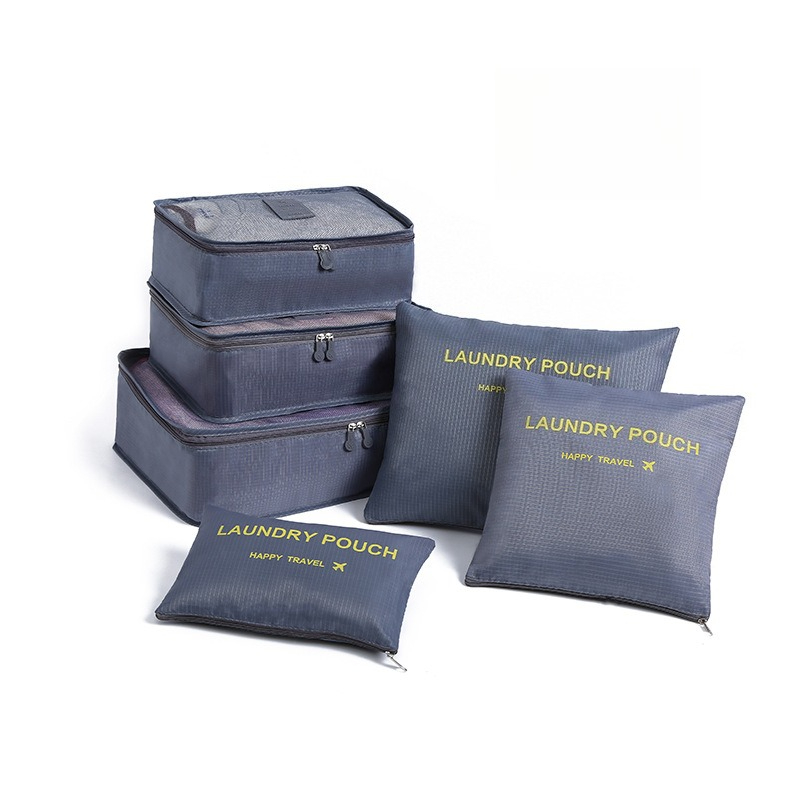6 stk/sett reisepakkekuber bagasjeorganisatorvesker til klær sko toalettsaker lett reiseoppbevaring og koffert