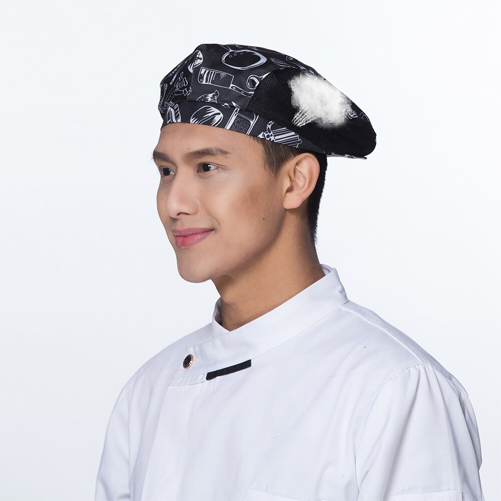 Unisex Chef Hat Food Service Cap Breathable Mesh Cap Restaurant Kitchen Coffee Shop Bar Hotel Baking Waiter Work Hat