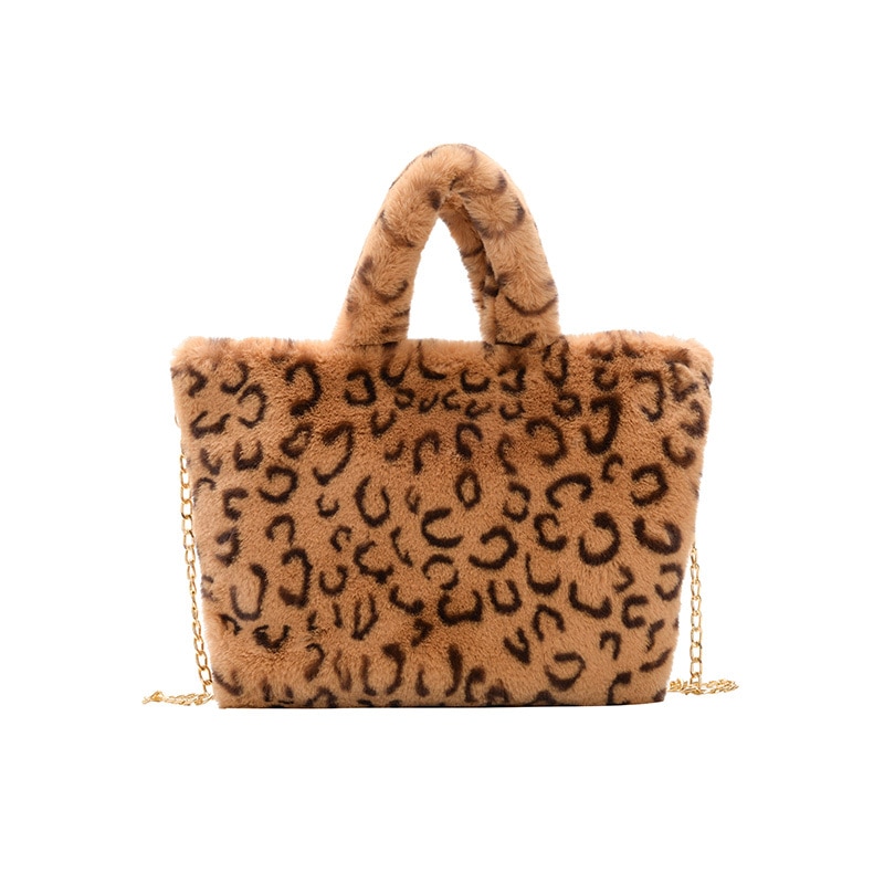 Inverno nova moda bolsa de ombro feminina leopardo bolsa feminina corrente grande pelúcia inverno bolsa mensageiro saco macio quente saco de pele