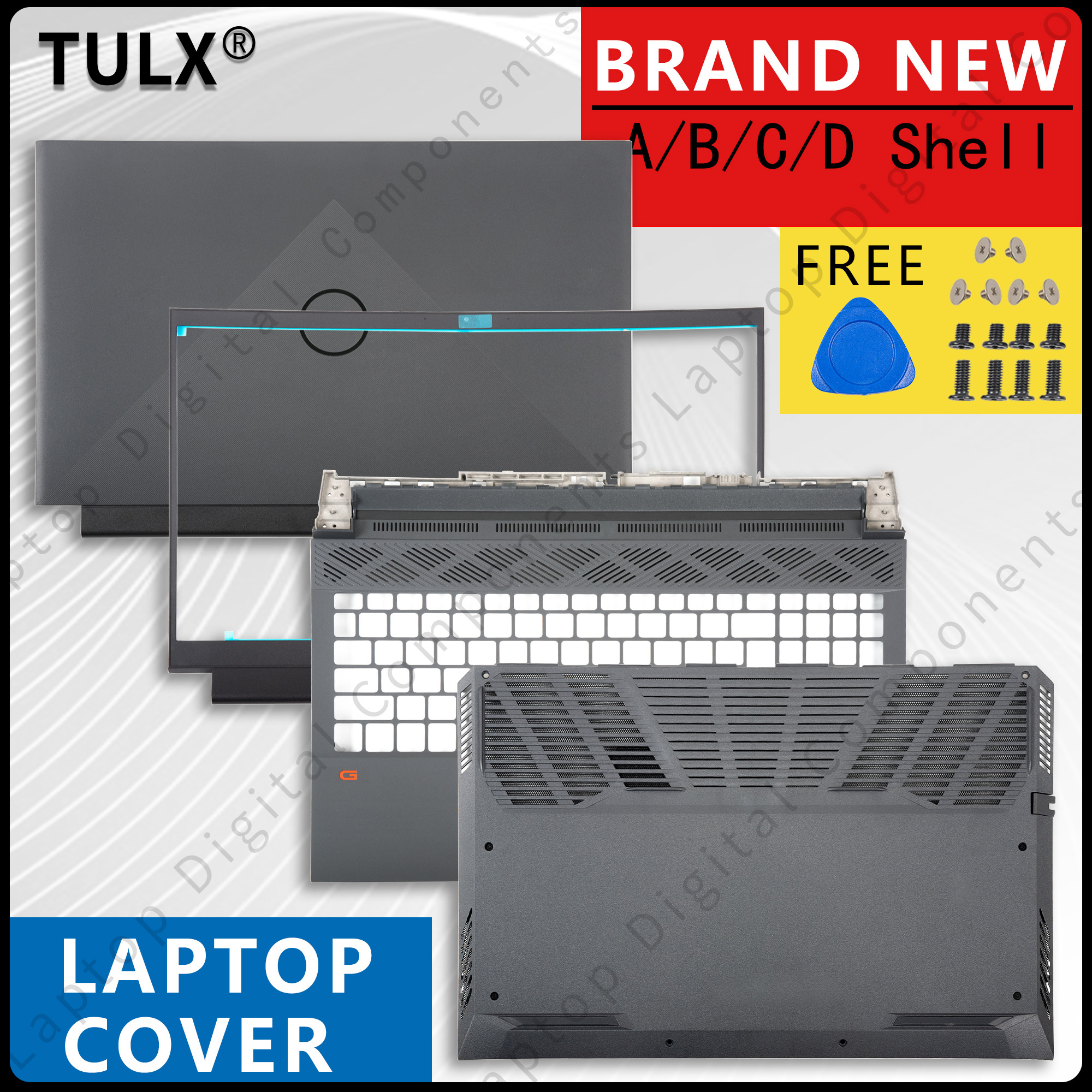 Nowość Pokrowiec na laptopa Dell G15 5510 5511 5515 5520 5525 Pokrywa tylna LCD Przednia ramka Palmrest Dolna obudowa Zawiasy Pokrywa notebooka