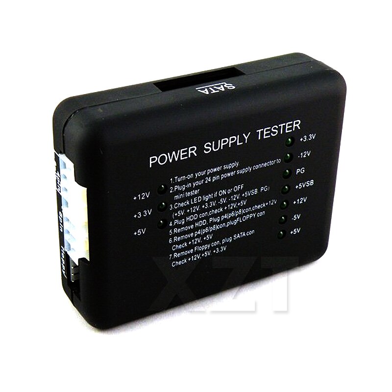 12V 5V 3.3V ATX SATA HDD Power Supply Tester LED Indication 20 24pin PSU Diagnostic Tool testing for PC Computer