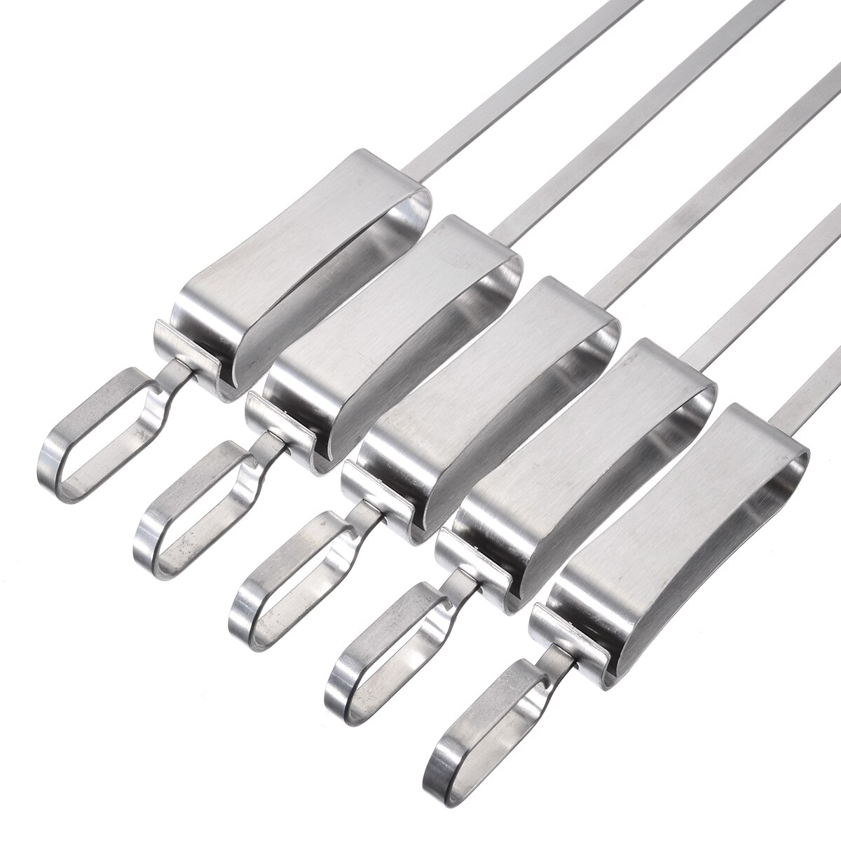 5 uds. De acero inoxidable Pin de barbacoa plana para Kebab Tandoori General barbacoa necesita pinchos al aire libre barbacoa parrilla herramientas tenedores