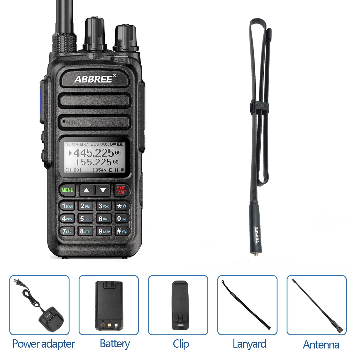 ABBREE-walkie-talkie AR-830, banda de aire de 136-520MHz, frecuencia de copia inalámbrica, soporte tipo C, Radio bidireccional Amateur