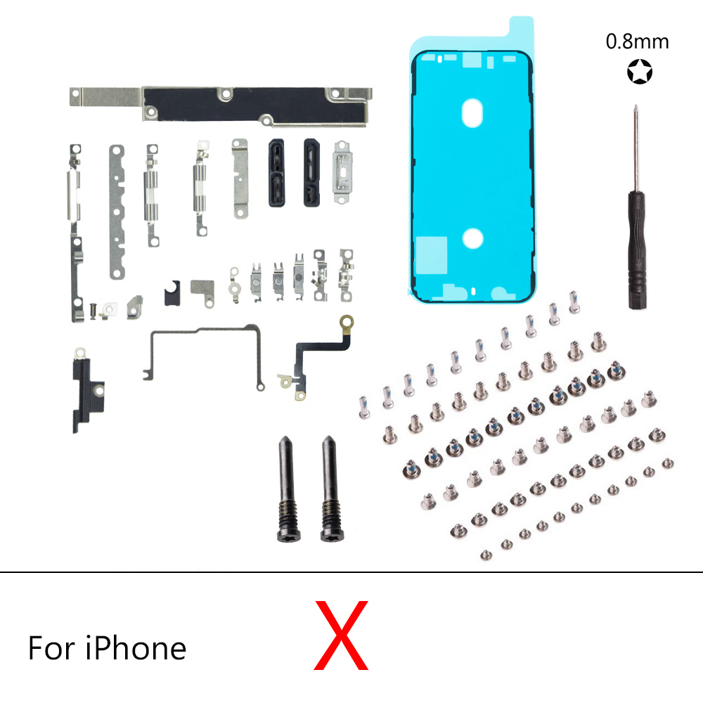 1set Full screw+Inner Accessories For iPhone X XS XR XS MAX 7G 8G 8 Plus PlusInside Small Metal Parts Holder Bracket Shield Plat: Blue