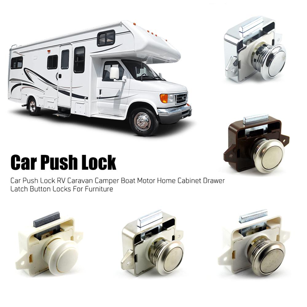 Camper Car Push Lock RV Caravan Boat Motor Home Cabinet Drawer Latch Button Locks For Furniture Hardware
