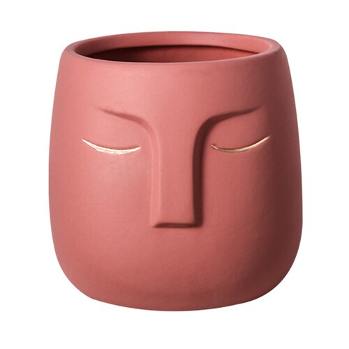 Pot de fleur avec visage en céramique, Pot de fleurs avec personnage abstrait moderne, Vase de plantes en Pot de jardin, décoration de jardinage, ameublement: I-10.5x10.5x12.5cm